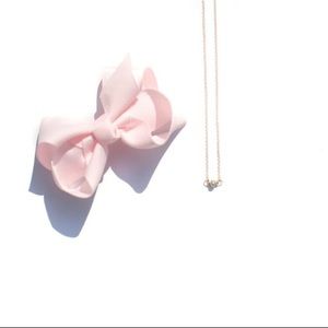 EJDxMilledeux // Pale Pink Bow + Pearl Necklace